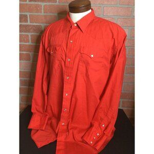 Vintage Mesquite Men's Pearl Snap Button-Up Shirt Pockets Red Size 18-35 Western